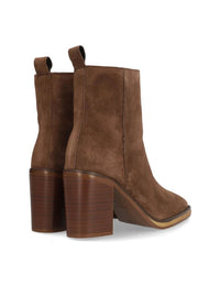 Botín basic tacón ante marrón