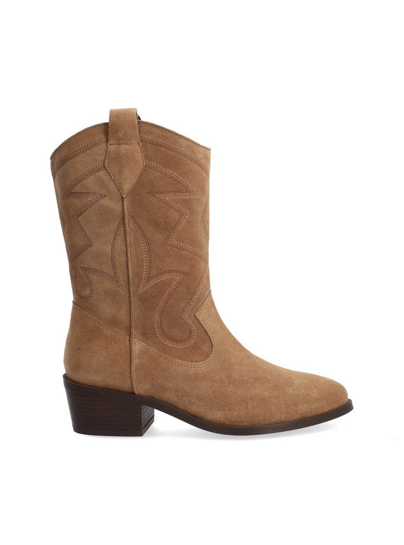Bota cowboy bordada ante taupe
