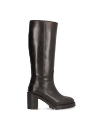 Bota alta tacón truck piel negro