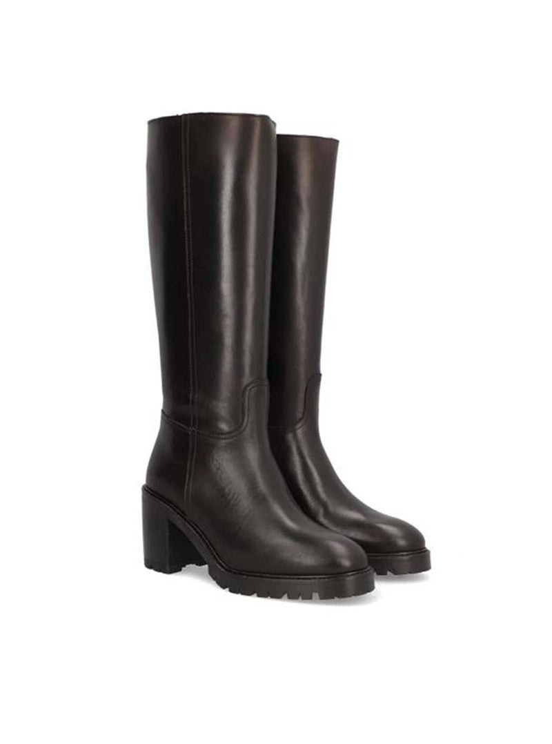 Bota alta tacón truck piel negro