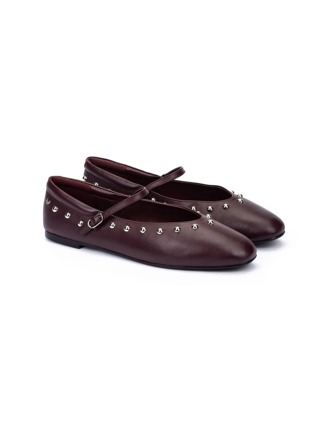 Bailarina microtachas piel burdeos