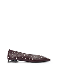 Bailarina basic tachas piel burdeos