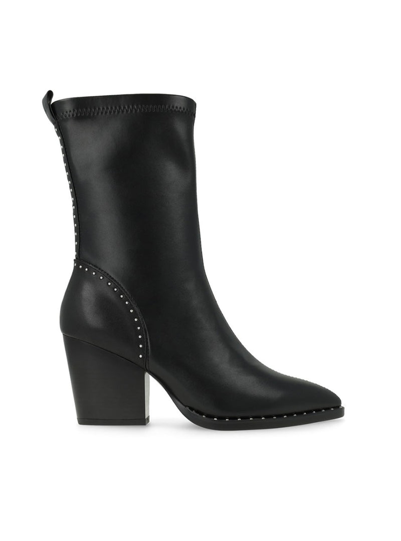 Botín cowboy piel elástica negro