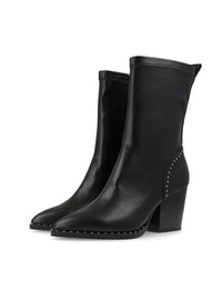 Botín cowboy piel elástica negro