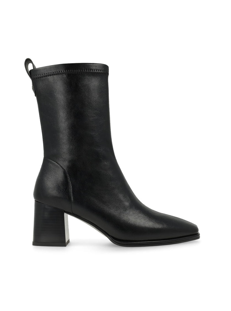 Botín tacón "HEKA" piel elástica negro