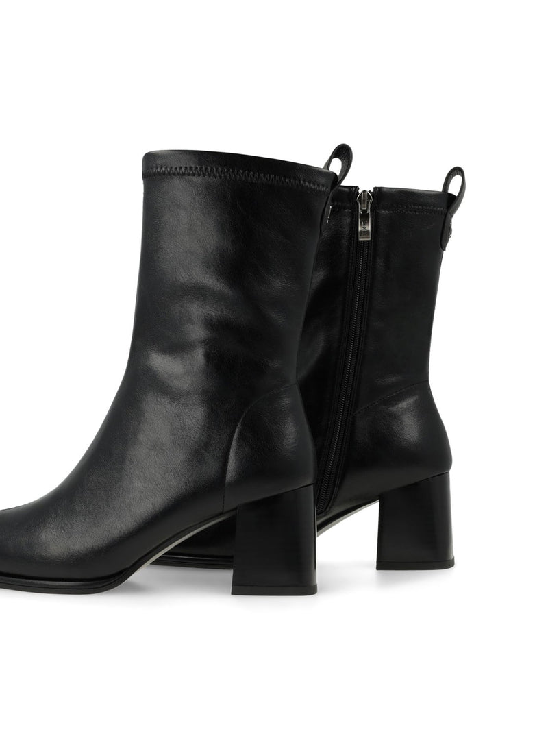 Botín tacón "HEKA" piel elástica negro