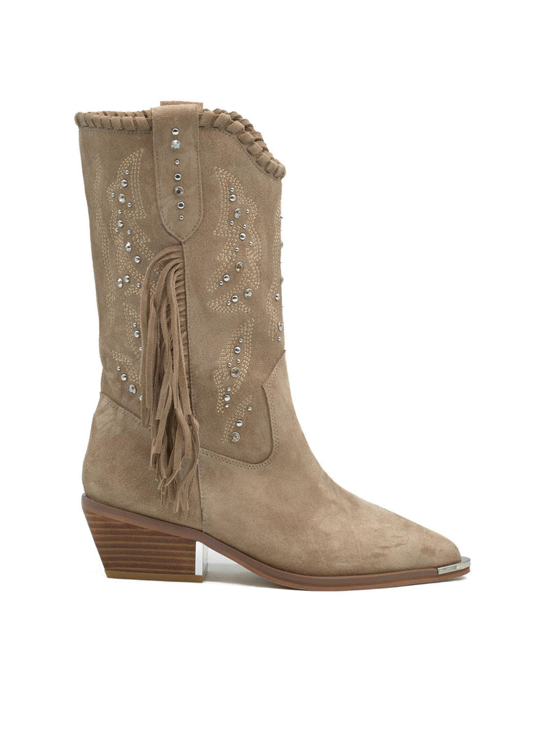 BOTA COWBOY FLECOS SERRAJE BEIG  BEIG