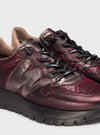 Deportivo "ODISEI" piel metalizada combi burdeos