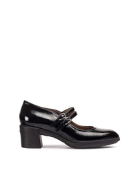 Bailarina sport piel efecto charol negro