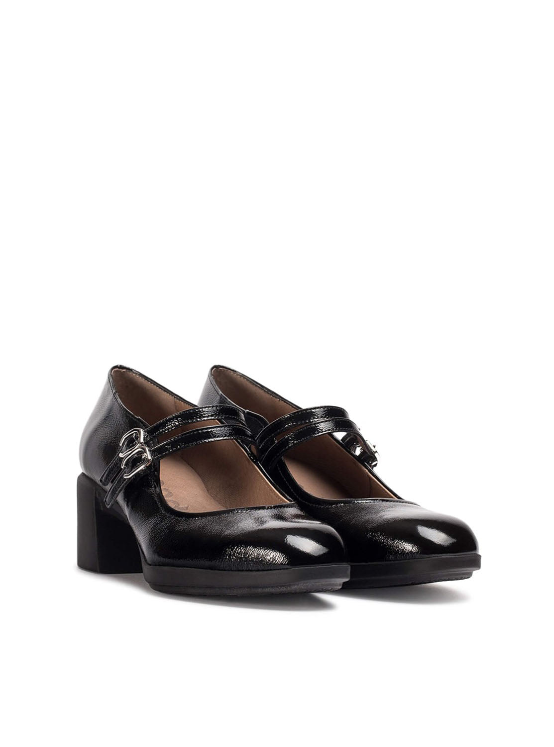 Bailarina sport piel efecto charol negro