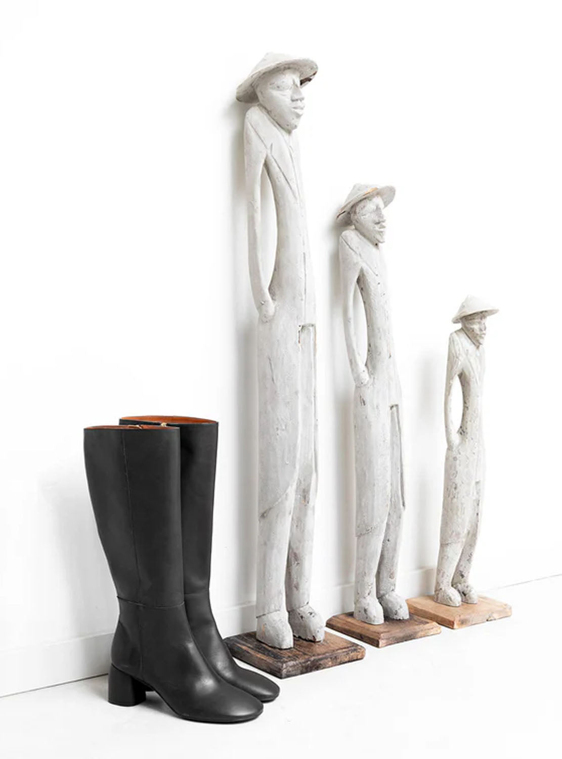 Bota alta basic piel negro