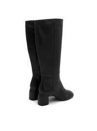 Bota alta basic piel negro