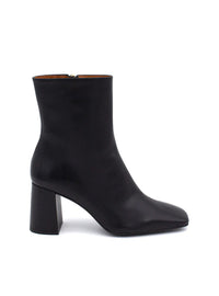 Botín retro tacón piel negro