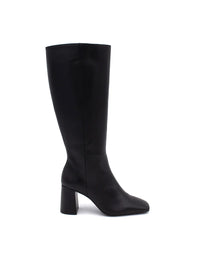 Bota alta retro piel negro