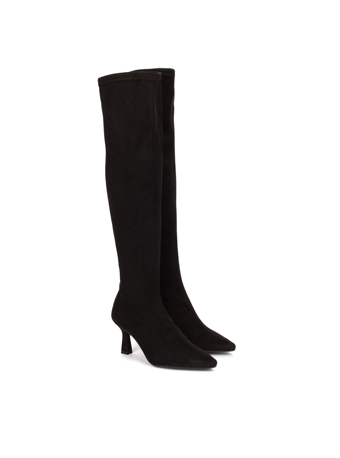 Bota alta "CODO" tejido elástico negro