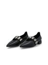 Bailarina maxi tachas piel negro