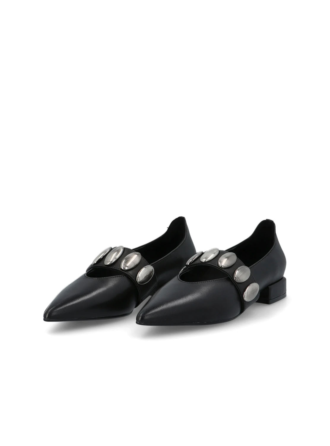 Bailarina maxi tachas piel negro