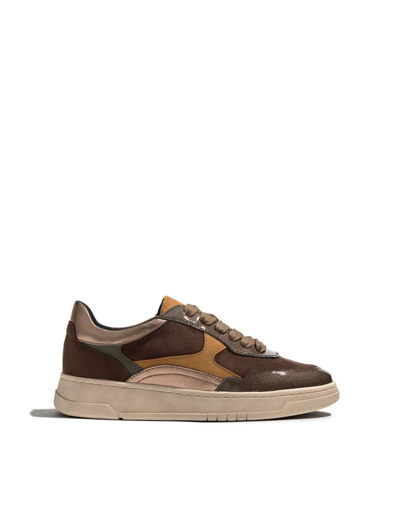 Deportivo combinado piel marrón