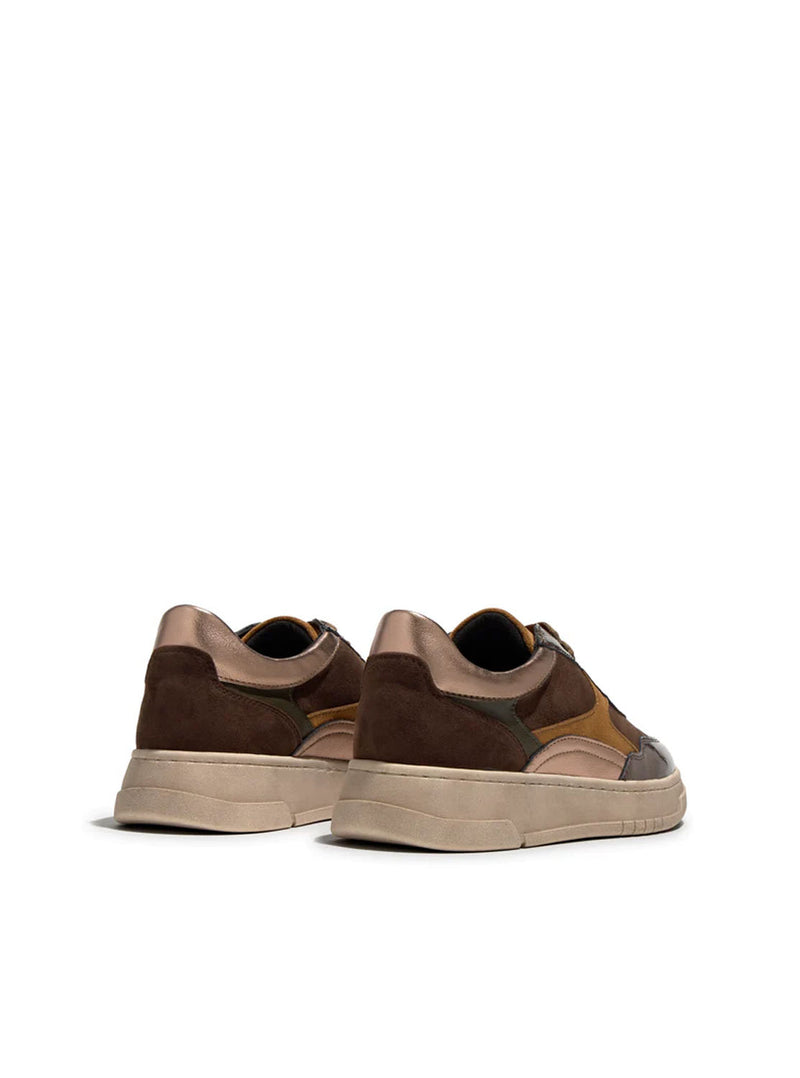Deportivo combinado piel marrón