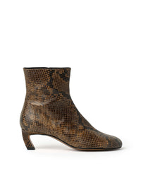 Botín basic tacón piel grabado serpiente