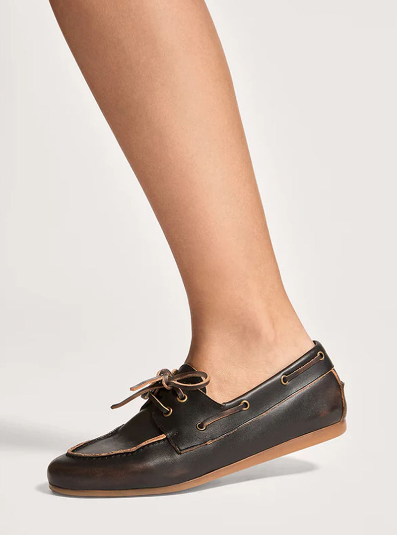 Mocasín "Kiowa" piel desgastada marrón