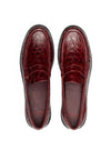 Mocasín "LUALDI" piel grabado coco burdeos