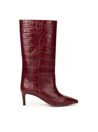 Bota "GASTONI" piel grabado coco burdeos