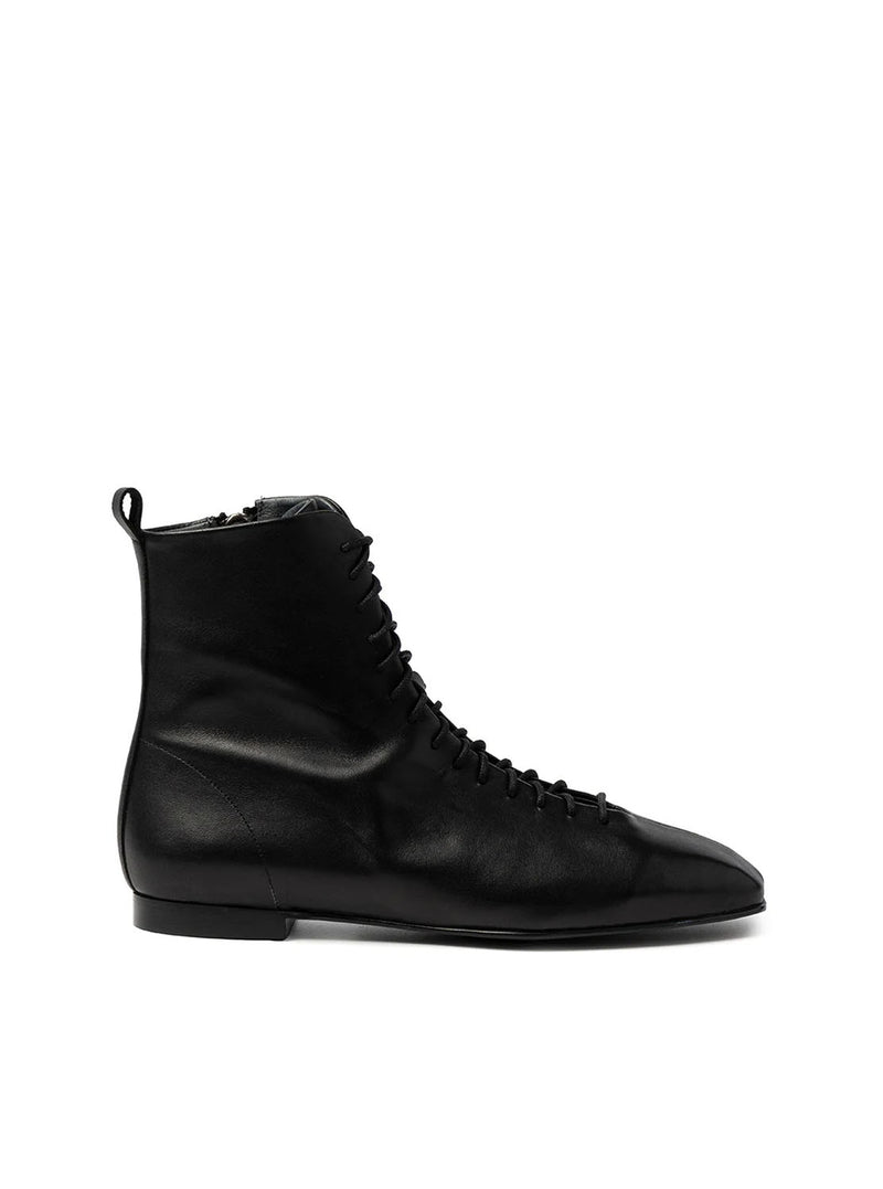 Botín cordones piel negro