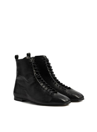 Botín cordones piel negro