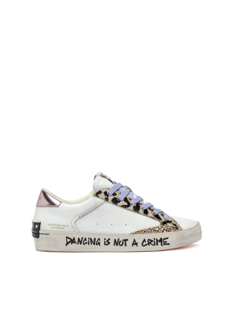 Deportivo "DISTRESSED" piel combi blanco