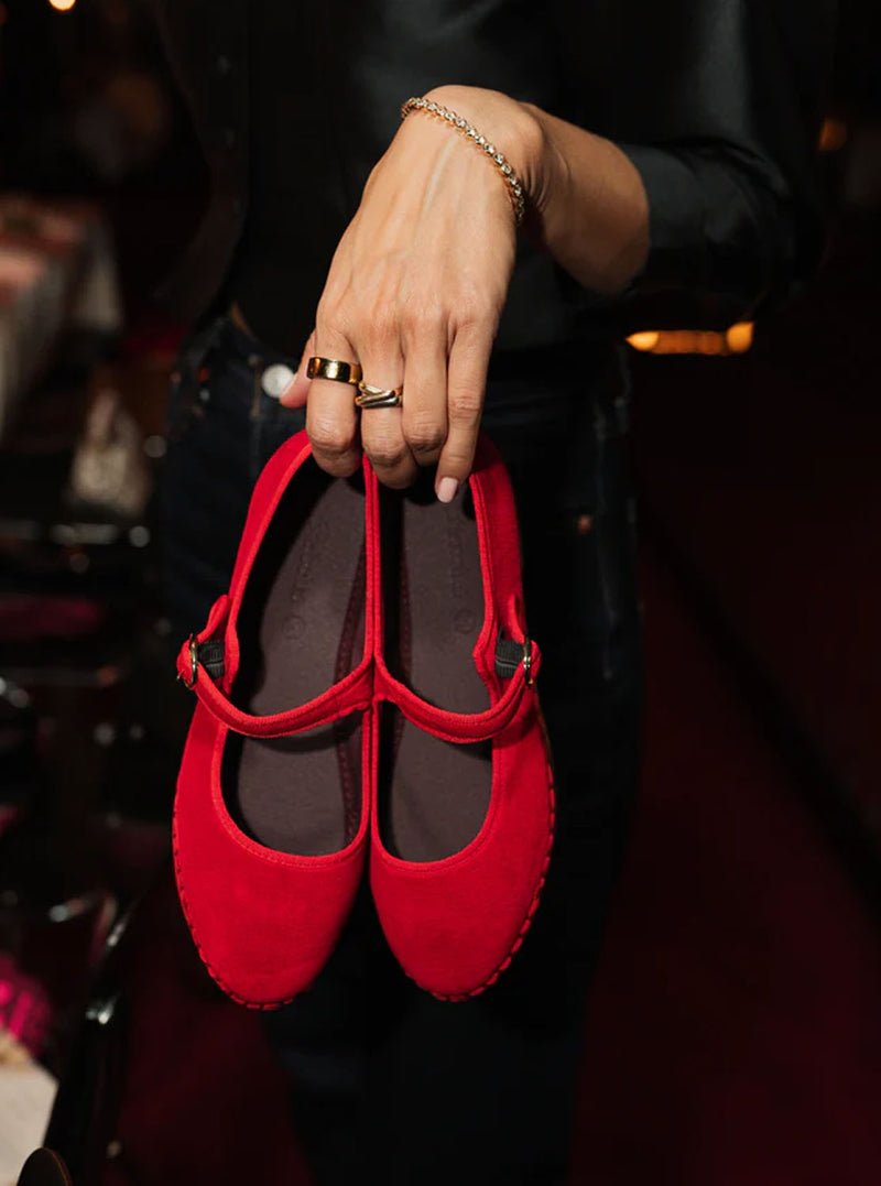 Bailarina "MELLARK" velvet rojo