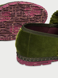 Bailarina "MAFALDA" velvet verde oliva