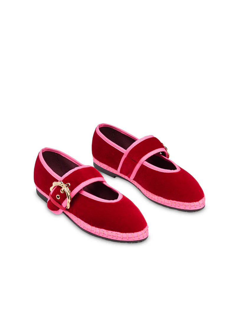 Bailarina "SOPHIE" velvet rojo