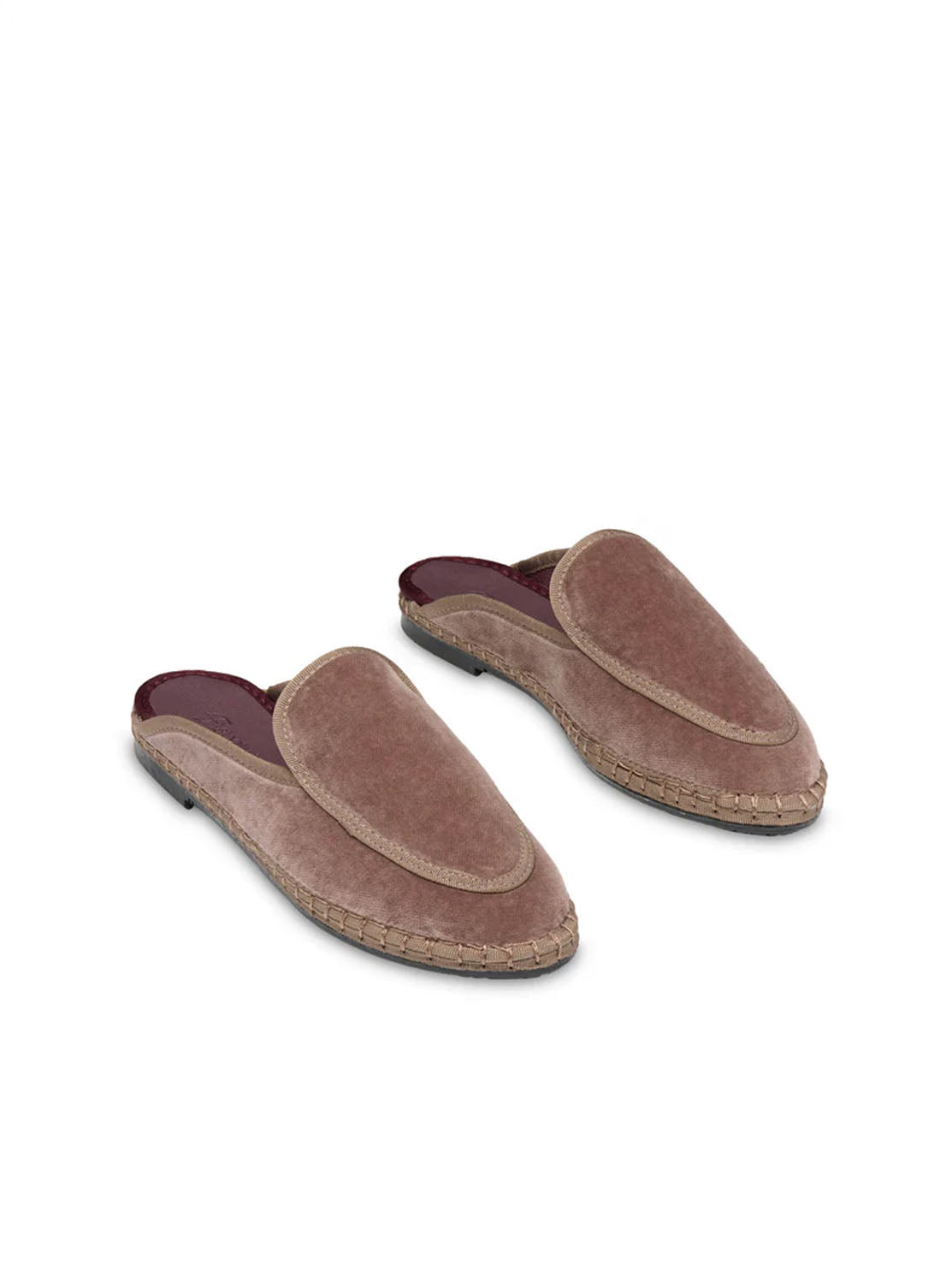 Zueco "BRUNA" velvet marrón claro