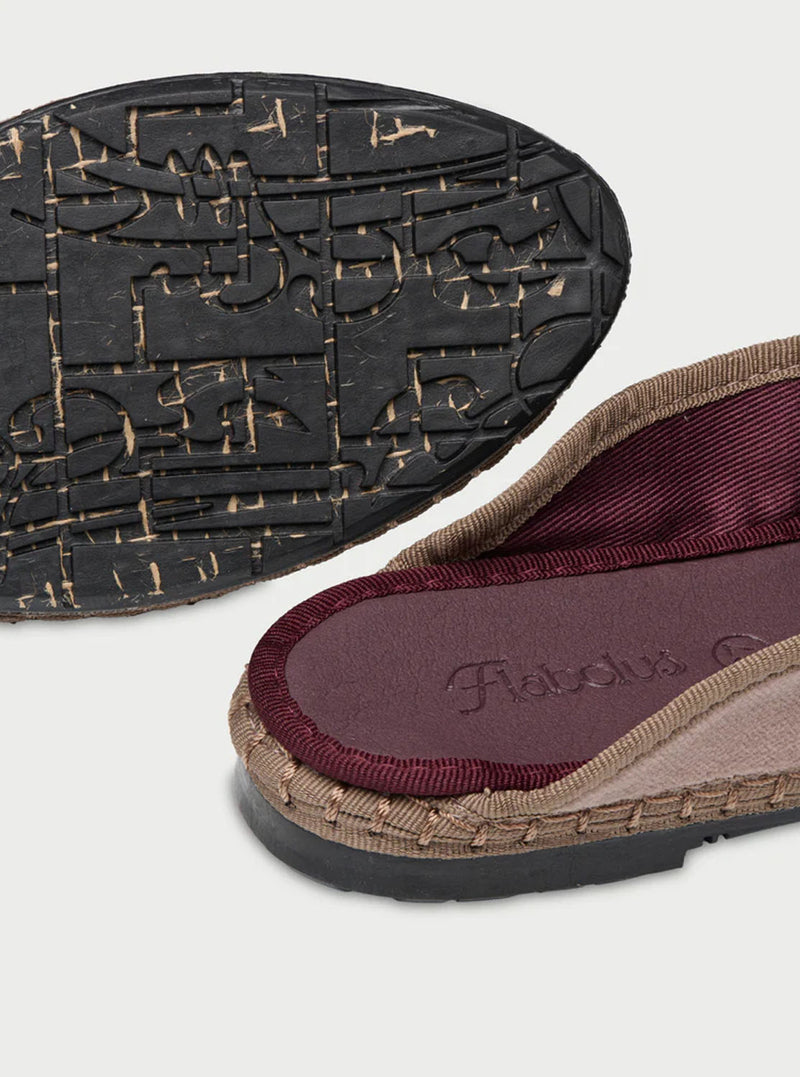 Zueco "BRUNA" velvet marrón claro