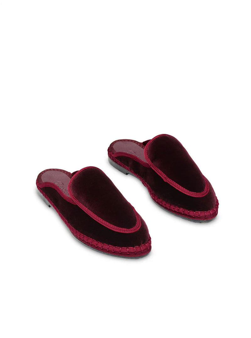 Zueco "BRUNA" velvet burdeos