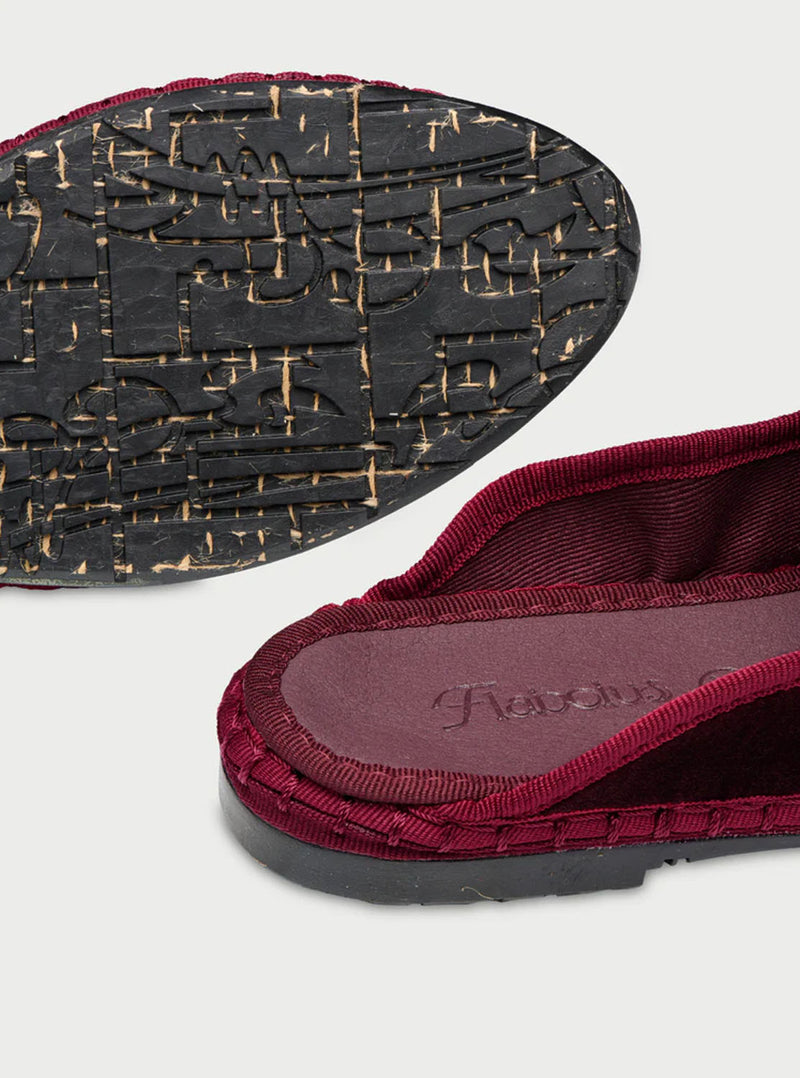 Zueco "BRUNA" velvet burdeos