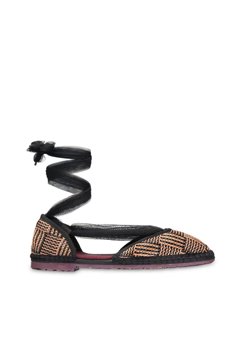 Bailarina "ISABELLA" rafia negro