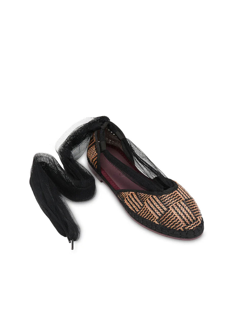 Bailarina "ISABELLA" rafia negro