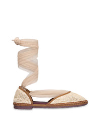 Bailarina "ISABELLA" rafia beige