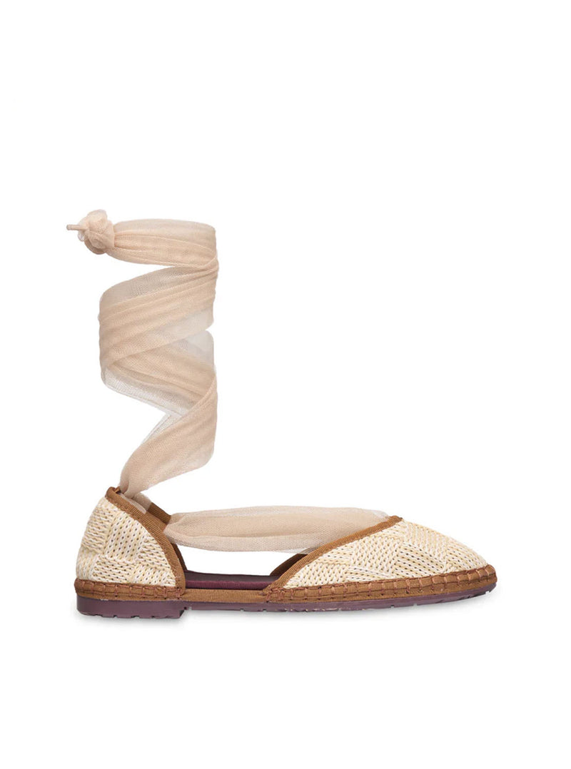 Bailarina "ISABELLA" rafia beige