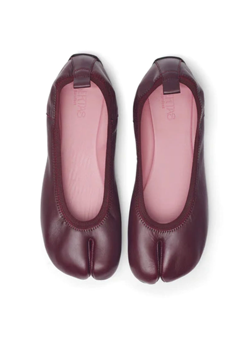Bailarina TABI barefoot piel burdeos